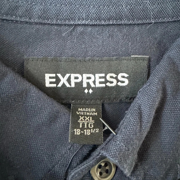 Men's Express Button Up Shirt NWT Blue SZ XXL - Picture 2 of 7